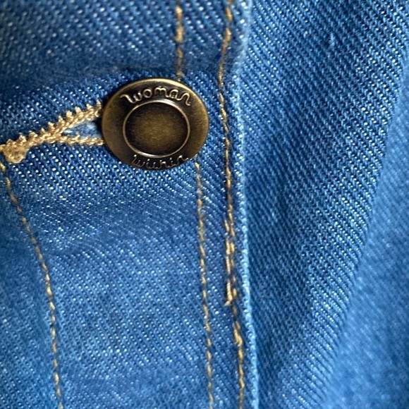 Woman Within Boho Denim Maxi Column Skirt Full Button Front Elastic Back Pocket… - Picture 7 of 11